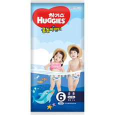 하기스 물놀이 팬티형 수영장 기저귀 아동용, 120매, 6단계