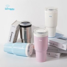 윈세이 스텐 무선가습기 차량용 무드등 휴대용 700ml, 핑크, 핑크_추가함