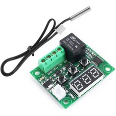 온도 제어 스위치 컨트롤러 W1209 DC 5V 12V 24V 220V, 1개, 5. DC 24V Red