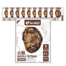 득근파티 슬라이스 닭가슴살 데리야끼, 10개, 100g