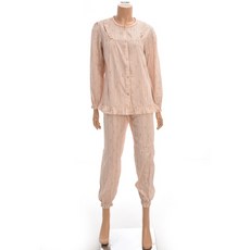 [휠라언더웨어] 래빗스트라이프 면 여성 잠옷 상하의 세트 PJF1650F SAD