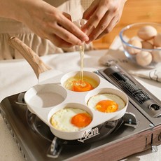 ZOZOFO 식용 KC인증 차세대 두툼한 4구 에그팬 후라이팬 계란팬 주방쿡웨어 IH 인덕션겸용 멀티 베이킹용품, 1개, 20cm 1개, 20cm