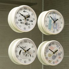 팀브로스 귀여운 디자인 욕실 흡착 방수 시계 벽시계, 물고기