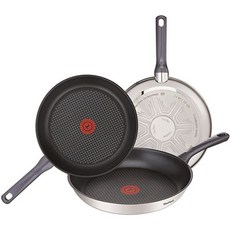 Tefal 매장 방문 Tefal Daily Cook-붙지 않는 스테인리스 스틸 프라이팬 Juego de 3 sartenes Black : Tef, 원 컬러