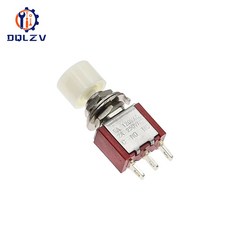자동 6 푸시 2A250V 5A125V 포지션 미니 하이 OFF 6mm ON 터미널 핀 순간 리턴 스위치 2 퀄리티 단추 토글, 06 PS102 White_01 1PCS