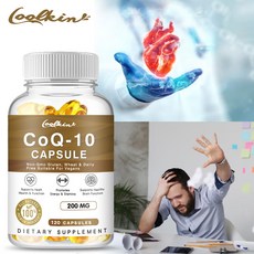 Coolkin 코엔자임 Q10 200mg 심장 및 혈압 지원 면역력 향상 60/120 캡슐, 1개, 120정