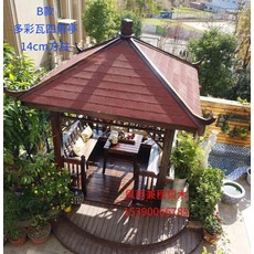 DIPYLON 평상정자 공장직거래 정자 원목방부정사각정 야외정원 목옥정원 정자정실외호, B타입(멀티기와사각정+14cm방주)