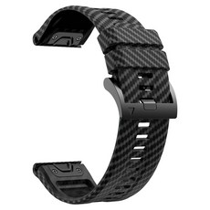 Garmin Descent G1 Mk3i 51mm Mk2i Mk2 Mk1 Epix 2 시계대 탄소 섬유 이중 색 실리콘 손목밴드 가민 26mm 22mm Quick Fit 스트랩, QuickFit-26mm, 3