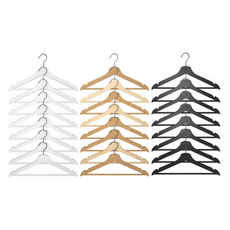 [이케아] 원목 나무 옷걸이 - 부메랑 2세트 (16개) / 내추럴 검정 하양 / Natural Black White / Clothes Hanger - Bumerang, 내추럴 (Natural), 1개