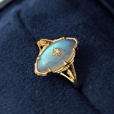 LAMOON-여성을 위한 보석 래브라도 라이트 반지 자연석 925 스털링 실버 골드 버 메일 주얼리 신비한 하늘