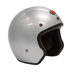 버스스탑 Lucente(루첸테) 소두핏 클래식 오토바이 스쿠터 베스파 신형 헬멧, 유광실버