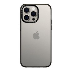 CASETiFY 아이폰 15 프로 맥스용 컴팩트 케이스 [2X 군용 등급 낙하 테스트 / 1.2m(4피트) 낙하 보호] - 투명 블랙