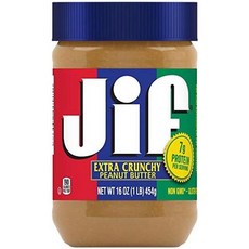 Jif 일본직구 토모에 쇼지 땅콩버터 크런치 16온스(454g) 플라스틱, 1개, 454g