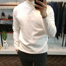 로니제이 남자 캐시미어 반폴라 니트