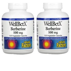 (2개) 내추럴팩터스 WellBetX 베르베린 500mg 120캡슐, 120정, 2통