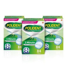 폴리덴트 Polident Denture Cleanser 3분 틀니 발포클렌저 84정X3팩