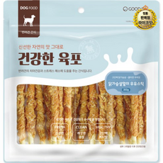 굿데이 강아지 건강한 육포 우유스틱 껌 300g, 닭가슴살 + 우유 혼합맛, 2개