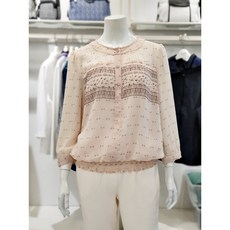 크로커다일레이디 보더 프린트 블루종 블라우스 CLDMBL108