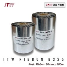 (당일출고)ITW B325 90mm x 300m 레진리본 바코드리본 라벨리본 열전사리본 아트지 유포지 인쇄, 1개