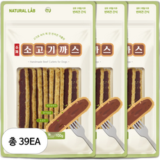내츄럴랩 수제 커틀릿 강아지 간식, 소고기까스, 100g, 39개