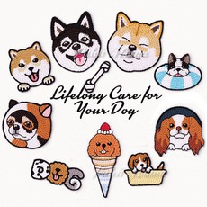다이찌몰 러블리강아지 9종 와펜 동물자수 열접착패치, 1개, DOG영문