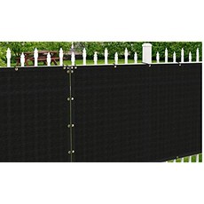 파티오 파라다이스 5'x 114 '블랙 울타리 개인 정보 보호 상업 야외 뒷마당 차단 앞 유리 메쉬 패브릭 및 황동 교환 88 % 봉쇄 - 3 (5' x 114' Black), 5' x 114', Black