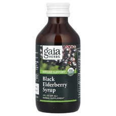 가이아허브 블랙 엘더베리 삼부커스 니그라 시럽 이뮨 강화 감기 안토시아닌 89ml, 1개