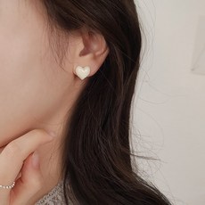 초콜리트쥬얼리 럽라인 은침 에폭시 스터드 하트 귀걸이