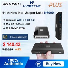 미니피씨 미니컴퓨터 미니PC MOREFINE-M6 미니 PC 11 세대 인텔 N10 2.9GHz 윈도우 DDR 4 2933MHz NVMe SSD 포켓 컴퓨터 HDMI 2.0 4K, CHINA, N5105 + 미국, 16GB DDR4 1TB NVMe
