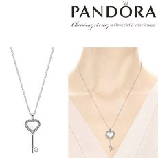 판도라 목걸이 Floating Locket Heart Key Necklace Sapphire 396581CZ 귀걸이