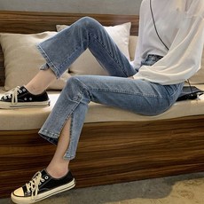 포린박스 언발 옆트임 일자 청바지 SY