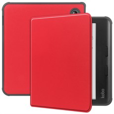 Kobo Libra 컬러 2024 케이스 Funda 7 인치 가죽 스마트 전자책 커버 Coque Hoesje, 한개옵션2, 04 red, 01 Libra Colour 7 inch