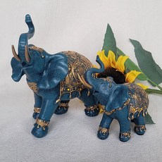 갑진년 재물 푸른 코끼리 장식품 코끼리 장식 풍수 인테리어 소품 집들이 개업 이사 선물