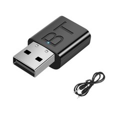 Interior 블루투스 5.0 송신기 수신기 미니 3.5MM 잭 AUX 오디오 무선 어댑터 LED 표시기 자동차 키트 USB, 01 Black, 한개옵션0