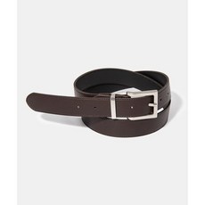 HALDEN (M) square fake leather belt (T003_brown)