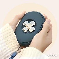 오버엣지 충전식 휴대용 손난로 보조배터리 핫팩 10000mAh, 네이비