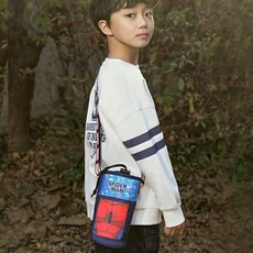 마블 스파이더맨 아이언맨 캡틴아메리카 포인트 물병 주머니, 스파이더맨 블루, 1개