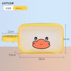 CNTCSM 대용량 휴대용 파우치 캐릭터 오리 투명 화장품 수납가방 온천여행 방수 세면가방