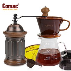 코맥 자기커피드립세트 600ml+이중날 커피밀 엔틱(카퍼) (DN4+M10), 1개