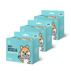 똑똑똑 핑거양치티슈 30매 3개 강아지칫솔 양치질티슈, 단품