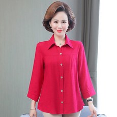 중노년 봄가을 중년 여성의류 9부 소매 마담 엄마옷 오버핏 코트 4050 와이셔츠 x2개