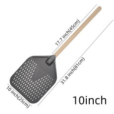 피자 껍질 삽 주걱 블랙 터닝 회전 회전 하드 아노다이즈 짧은 핸들, 1.bk 10inch 81cm w.., 1개