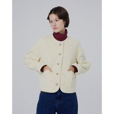 헤지스레이디스 공식스토어 [22FW] [단독 특가] [WEHOURS]옐로우 퀼팅 면혼방 긴팔 HSJA2DH24Y1