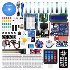LAFVIN SUPER STARTER KIT/ARDUINO UNO R3 프로젝트 용 학습 키트-UNO R3 BREADBOARD / HOLDER CD 튜토리얼이있는 스텝 모터, CH340 UNO R3