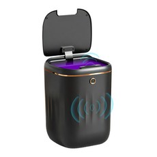 RUN Home 22L 대형 자동 센서 쓰레기통 원터치 UV 스마트 냄새차단, 블랙, 1개