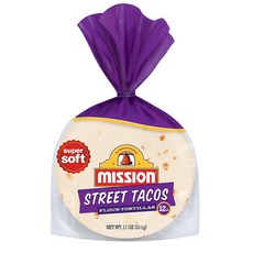 Mission Super Soft Street Taco 밀가루 타코 또띠아 미니 12개입 311g x2팩, 1개