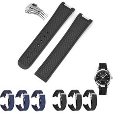 전개 걸쇠가 있는 오메가 아쿠아 테라용 20mm 고무 밴드 교체 시계 다양한 색상