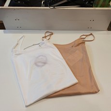 비비안 신상세일 대박!! 2칼라 끈조절 가능한 면 100수 나시 런닝(스킨 화이트)