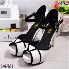 가보시힐 여성용 여름 플랫폼 10cm 오픈토 하이힐