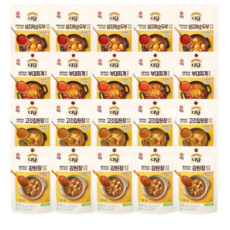 CJ제일제당 다담 양념 4종세트(순두부찌개 x5개+부대찌개 x5개+된장찌개 x5개+강된장 x5개), 130g, 1세트